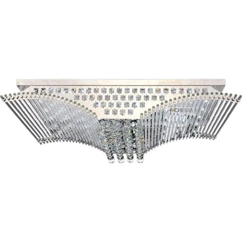 Crystal Hawk Wing 20W LED Bedroom Ceiling Light L21.7" x W18.9" x H7.1" Glass Sticks Stainless Steel High Power Ceiling Lamps