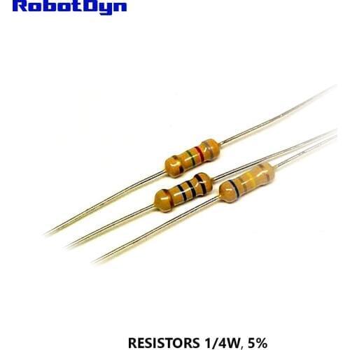 Resistor 100 Ohm, 1/4W, 5%, DIP (TH) (pack 100 PCS)