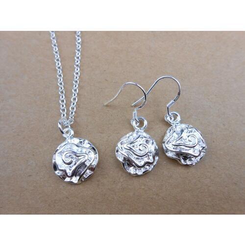 Two Turkish rose earrings and necklace for African-American wedding jewelry festive gift ladies