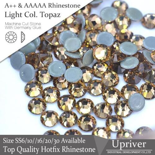Upriver A++ Popular High Quality Bright Strass SS6-SS30 Lt.Col Topaz Hotfix Rhinestones 1440pcs/288pcs For Clothing Accessories