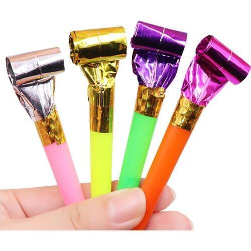 24PCS Festival Blowouts Colorful Party Favors Party Noisemaker Cheer Up Whistles For Birthday Party Random Color