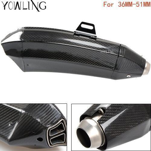 Universal Inlet 36MM-51mm Motorcycle Exhaust Muffler Pipe Real Carbon Fiber Motorbike Muffler Escape with DB Killer