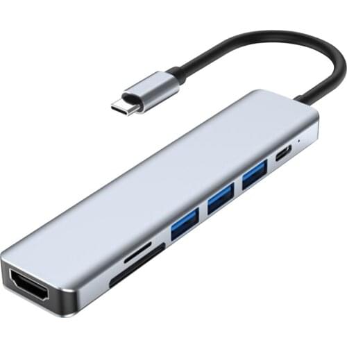 Type C USB Hub Dex Station HDMI-Compatible Hub USB 3.0 PD Charge TF/DF Card Slot USB C HDMI Hub for Laptop