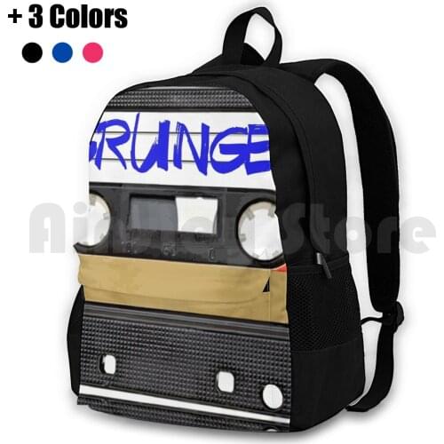 Grunge Music Outdoor Hiking Backpack Waterproof Camping Travel Cool Grunge Tape And Roll Alternative Indie Music Band Festival