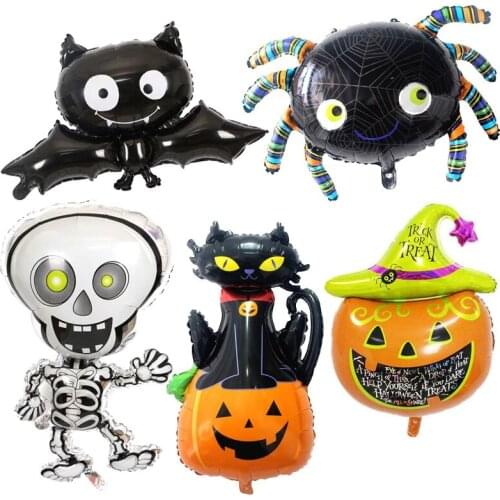 Halloween Balloons Pumpkin Ghost Ballon Spider Bat Foil Balloon Halloween Inflatable kids Toys balls Horror Halloween Globos Dec