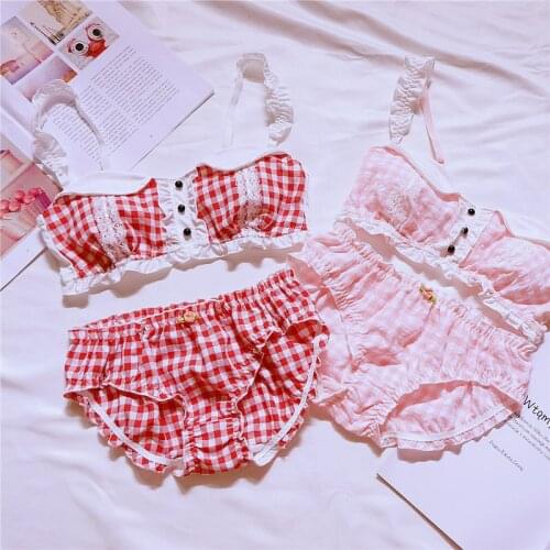 Japanese Women Underwear Sets Intimates Embroidery Floral Black Blue Bra Brief Sets Hot 2020 New Lace Push Up Bra Set Lingerie