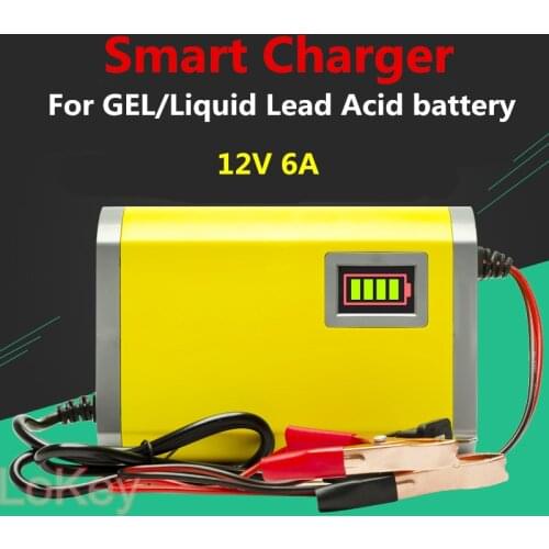 Lead Acid battery charger 12V 6A GEL dry battery charger Liquid water battery charger charging for electirc car motorcycle