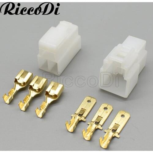 1-20Sets 3 Pin Female Male ABS Plastic Electrical Wire Connectors Plug Automobile Connector DJ7031-6.3-11/21