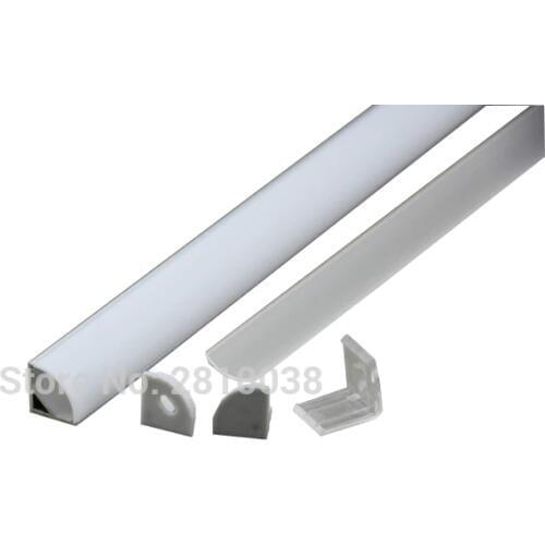 12 x 1M Sets/Lot 60 corner LED Channel aluminum extrusion AL6063 Curved cover aluminum extrusion for Cabinet or wardrobe lights
