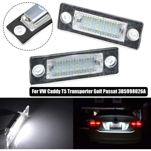 2pcs Car LED License Number Plate Lights Lamp For VW Transporter T5 Multivan Caravelle Eurovan Passat Caddy Touran Golf