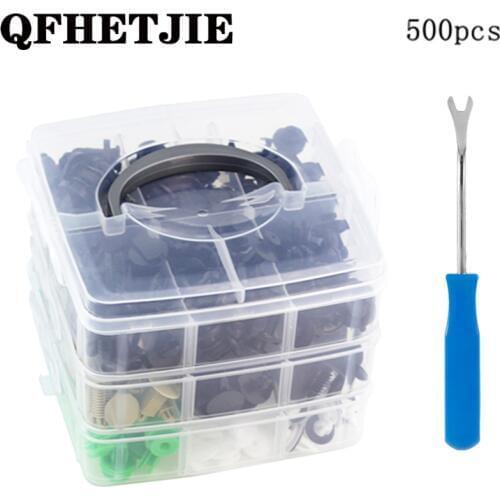 500 Pcs Fastener Clip Hand Tools Door Removal Tool Mixed Car Fasteners Door Trim Panel Auto Bumper Rivet Push Engine Cover Fend