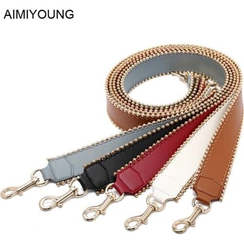 AIMIYOUNG Rivet Bag Straps Handbag Pu Leather Belt Shoulder Bag Wide Strap Replacement Strap Accessory Bag Part Belt For Bags