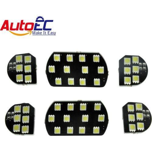 AutoEC 6pcs/set 12V LED Dome Interior Panel Map Reading Lights Mirror Lights Kit Package For Citroen C5 PEUGEOT #LDK26