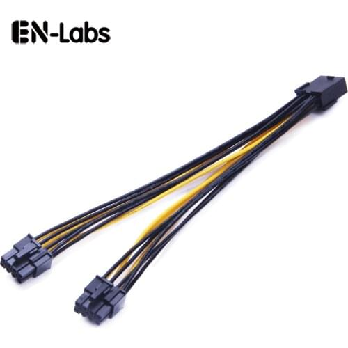 20CM PC Power Supply PCI e Molex 8 pin to Dual PCIe 8pin 6+2pin PCI Express Power Splitter Cable for Bitcoin Litecoin RIG Miner