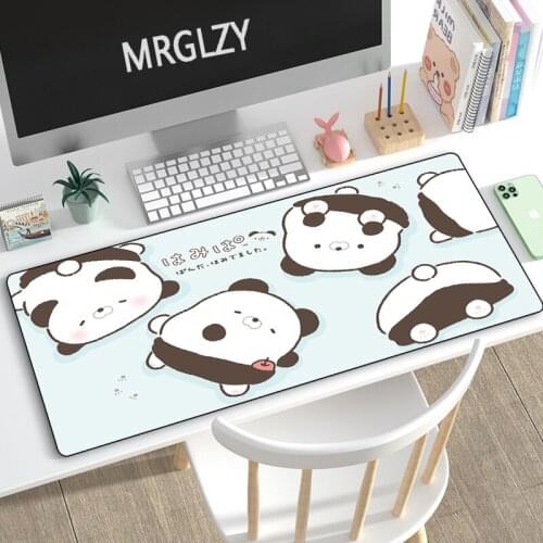 MRGLZY Cute Panda Multi-size 40X90/30X80CM Large Gaming Peripheral Mouse Pad Computer Accessories XXL MousePad Keyboard Desk Mat