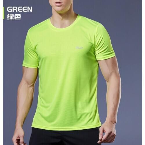 Quick Dry Gym Shirt Men Summer Sportswear Running T-shirt Sport Male Tops Jogging Tops Loose Training Short Sleeve Fitness shirt