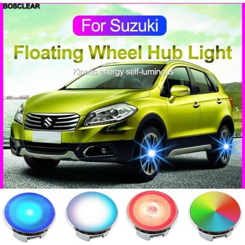 For Suzuki Jimny Vitara SX4 Gsxr Swift Katana Samurai GSXR600 GSXR750 GSXR Floating 4pcs Car Wheel Center Covers Caps Led Light