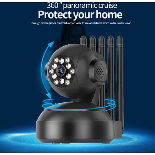Smart Home Five-antenna 1MP HD IP Camera Wireless Wifi Video Surveillance Night Vision Security Camera Network Wifi Baby Monitor