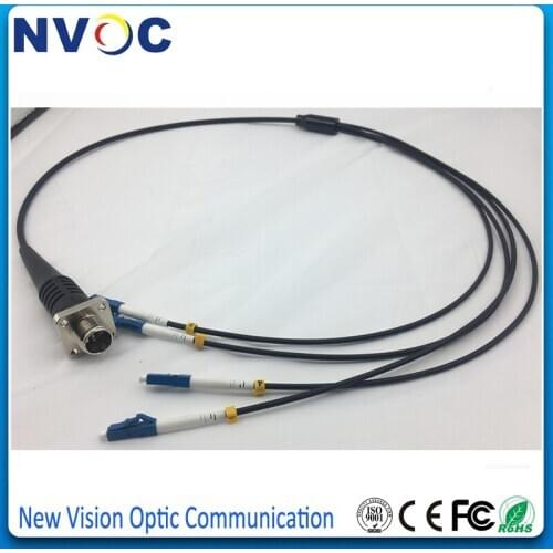 Free Shipping 4Cores,,ODC Female Square Type to LC/UPC 1M Armored Fiber Optic Patch Cord/ODC 1Meter Fiber Optic Jumer Cable