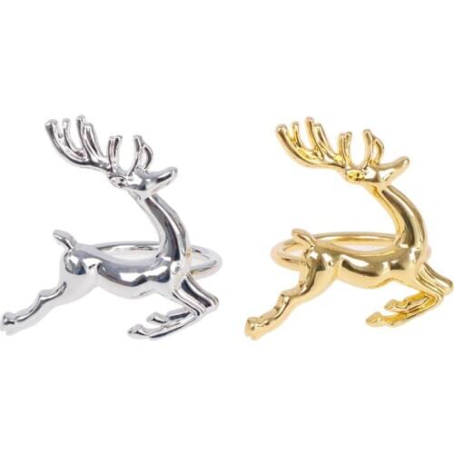 Napkin Rings1Pcs Gold Elk Chic Napkin Rings for Place Settings Wedding Receptions Christmas Thanksgiving and Home Kitchen