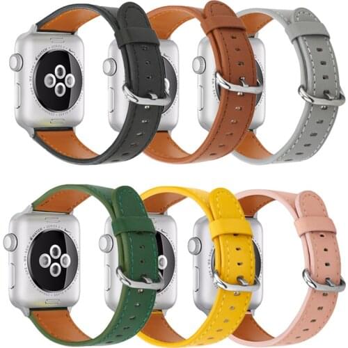 Leather Strap for Apple Watch 38mm 40mm 42mm 44mm Watchband Bracelet for Apple Watch Band Serise 6 SE 5 4 3 2 1