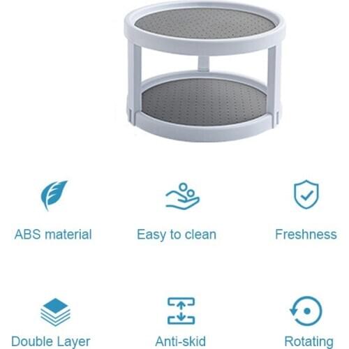 Kitchen Condiment Round 360 Rotating Storage Tray Convenient Rotating Spice Rack Non-Slip Home Cosmetic Organizer serving tray