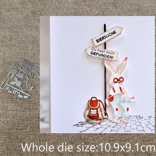 XLDesign Craft Metal Cutting Dies stencil mold Street sign rabbit decoration scrapbook Album Paper Card Craft Embossing die cuts