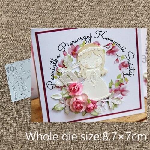 XLDesign Craft Metal Cutting Dies cut die lovely Cross praying girl boy scrapbooking Album Paper Card Craft Embossing Die Cuts
