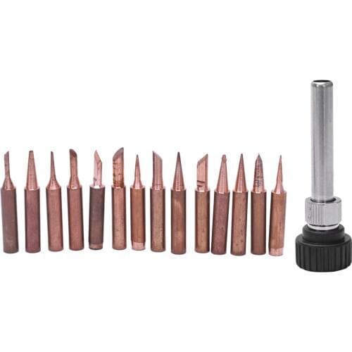 15PCS pure copper solder Iron tip 900M tip for soldering rework station for 936, 937, 938, 969, 8586, 852D