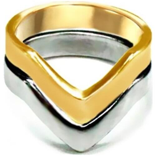 New Fashion Vintage Handmade Gold Color Wire Rings V Shape Ring, Fashion Design Ring Gift Jewelry Wholesale R253