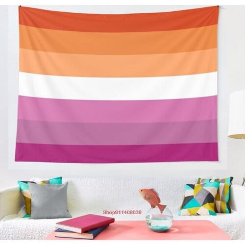 New lesbian flag expanded tapestry Wall Hanging Decor Coverlet Bedding Sheet Throw Bedspread Living Room Tapestries