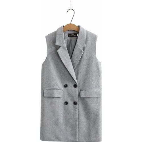 Plus size solid color sleeveless women spring autumn long vest coat 2021 new casual ladies parka jackets female