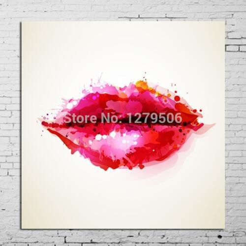 Hand Painted Impressionist Painting Red Lips High Quality Modern Abstract Oil Painting On Canvas Kitchen Picture For Home
