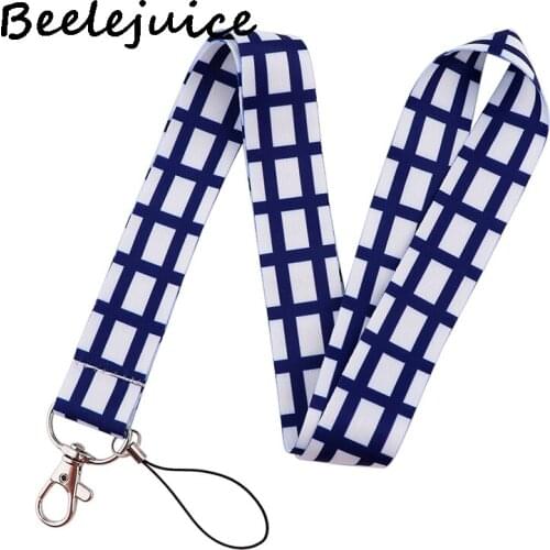 Lattice Texture Lanyard Keys Phone Holder Funny Neck Strap With Keyring ID Card DIY Animal webbings ribbons Hang Rope Gifts
