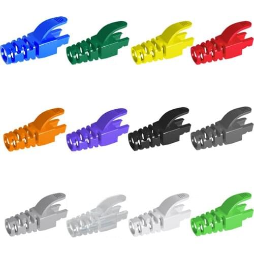50pcs/set Ethernet Network Cable Connector Multicolour RJ-45 CAT6 CAT5e Adapter Cap Plugs RJ45 Caps Cat 5 CAT6 Protective Sleeve