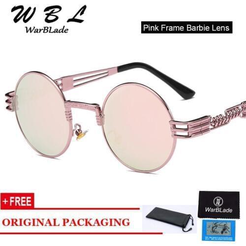 WarBLade High Quality Vintage Round Steampunk Sunglasses Women Steam Punk Gold Eyewear Shades Clear Glasses Men