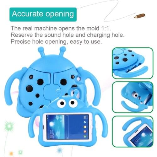 Cute Cartoon Beetle Kids Case for Samsung Galaxy Tab 7.0 SM-T280 T285 T230 T110 T210 Tablet Cover for Samsung P3200 P3210 + Pen