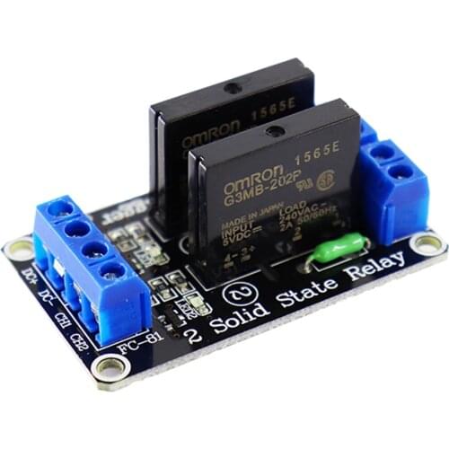 Smart Electronics 2 Channel 5V DC Relay Module Solid State Low/High Level G3MB-202P Relay SSR AVR DSP for arduino Diy Kit