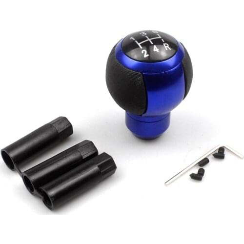 Universal Gear Shift Knob Blue Aluminum 5 Speeds Ball Maunal Car Shifter Lever Accessories