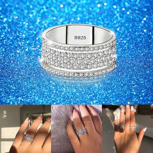Gorgeous Women Wedding Rings Sapphire 925 Silver Jewelry Size 5-10 Fashion White