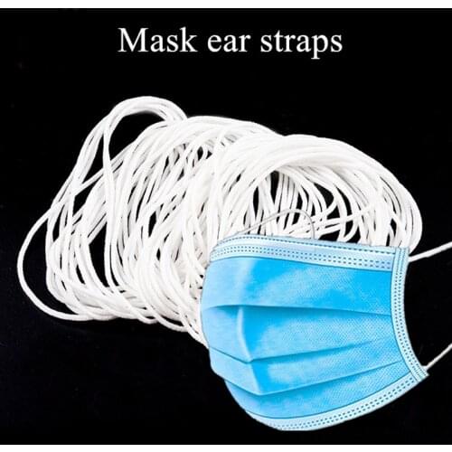 High Quality 1kg/2kg/5kg/bag 2.5mm 3mm Circle rope DIY Make Face Masks ear strap White Elastic Rubber Band String Ear Round Cord
