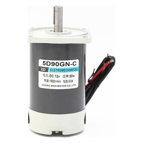 5D90GN-CC 90W PMDC motor 12V/24V High Speed DC Motor 1800 rpm 3000rpm Low Noise Adjustable Speed Electric Machine CW/CCW