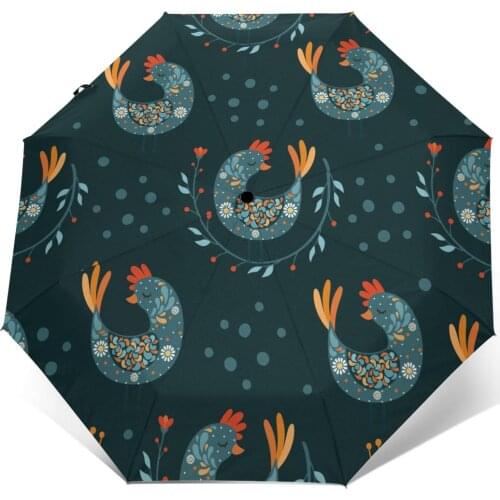 Sunny Umbrella Folk Bird Automatic folding portable men women umbrella Sunscreen rain Windproof beach parasol