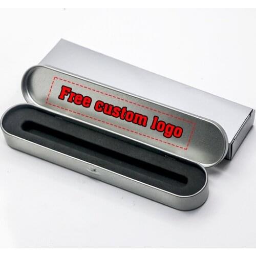 1 Silver EVA Gift Iron Box for Pen Engravable Gift Box Customizable Logo