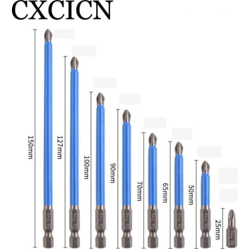 10pcs Screwdriver Bits Cross Headed PH2 Magnetic Anti-Slip Bits Power Tool