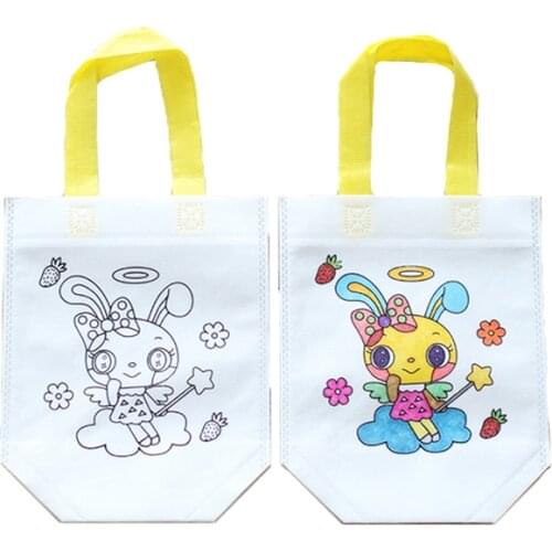 10/Lot Pcs Graffiti Bags DIY Eco Doodle Design Handmade Painting Bag Cute Pattern Creative Drawing Material For Children
