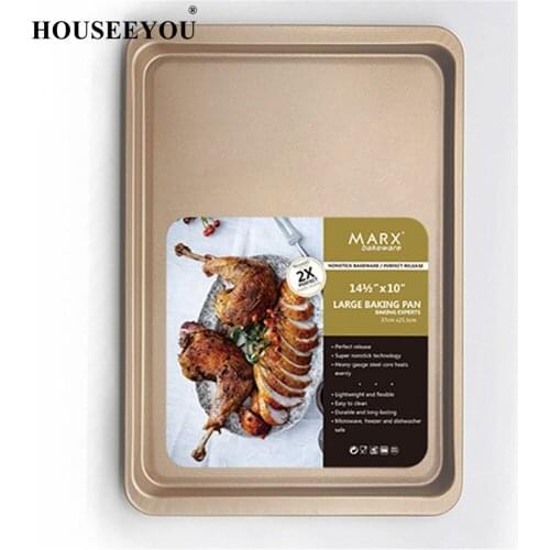 14.5" Non Stick Large Baking Pan Oven Rectangle Cake Cookies Pie Pizza Biscuit Bread Loaf Loaf Pan Flat Bottom Baking Tray