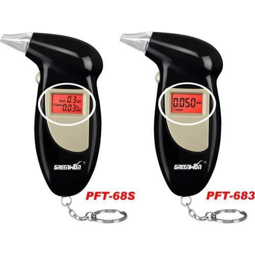 2PCS/ 2019 Fashion Professional Mini Police Digital LCD Breath Alcohol Tester Breathalyzer PFT-683 Free Shipping Drop Shipping