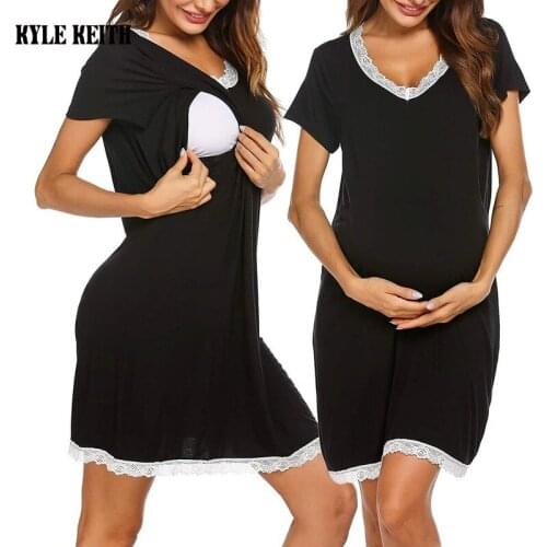 3 In 1 Delivery/Labor/Nursing Nightgown Womens Maternity Sleepwear for Breastfeeding Dress Pyjama Femme