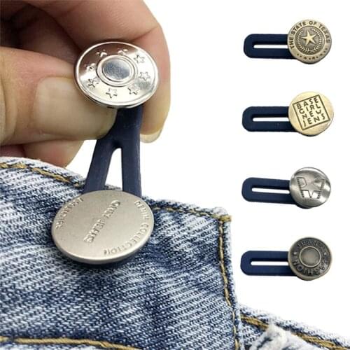 4pcs Adjustment Button Disassembly Retractable Metal Pant Waistband Expander Buckles Pant Waistband Expander